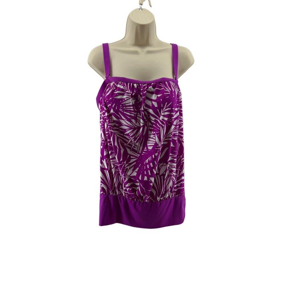 Swimsuits For All Women's Plus Size Bandeau Blouson Tankini Top Womens Size 16